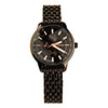 Black Tone Stainless Steel Round Shape Quartz Watch For Women Black Golden