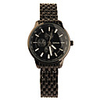 Black Tone Stainless Steel Round Shape Quartz Watch For Women Black White