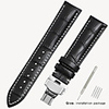 Black watch with crocodile leather strap Men and women butterfly buckle for Armani Tianwang Tissot dw Citizen 16/18/19/20mm