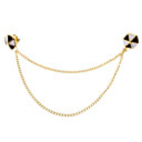Black White Hexagon Colored Glaze Collar Chain Necklace