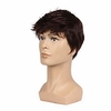 Black Wig Short Layered Synthetic Men