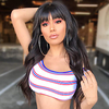 Black Wigs for Women Long Wavy Black Wig with Bangs Synthetic Wavy Wigs for Black Women Selena Wig with Bangs Heat Resistant 24 Inches miniinthebox