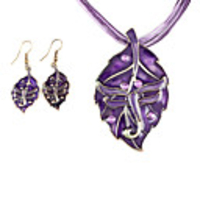 Blade Metal Oil Drip Earring Nacklace Suit