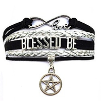 blessed be bracelet pentagram star charm witch gift wiccan jewelry