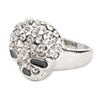 Bling Bling Rhinestone Studded Skull Ring