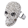 Bling Bling Style Rhinestone Skull Ring