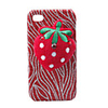 Bling Protective Back Case w/ Strawberry Sticked on Back for iPhone 4