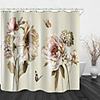 Blooming Flowers Digital Print Waterproof Fabric Shower Curtain For Bathroom Home Decor Covered Bathtub Curtains Liner Includes With Hooks