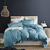 Blue 3-Piece Duvet Cover Set Hotel Bedding Sets Comforter Cover with Soft Lightweight Microfiber and Lotus Leaf Edge Decoration(Include 1 Duvet Cover and 1or 2 Pillowcases)