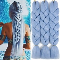 Blue Braiding Hair Jumbo Braids Hair Extensions Colored Braid Hair Synthetic Braid Hair Light Blue Braiding Hair for Braiding 24inch 3packs miniinthebox