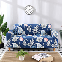 Blue Floral Print Dustproof All-powerful Slipcovers Stretch Sofa Cover Super Soft Fabric Couch Cover with One Free Boster Case(Chair/Love Seat/3 Seats/4 Seats) miniinthebox
