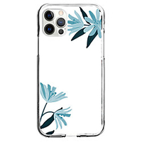 Blue Flowers Case Case For Apple iPhone 12 11 SE2020 Unique Design Protective Case Shockproof Cover TPU Clear Case for iPhone 12 Pro Max XR XS Max iPhone 8 7