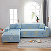 Blue Heart 1-Piece Sofa Cover Couch Cover Furniture Protector Soft Stretch Sofa Slipcover Spandex Jacquard Fabric Super Fit for 1~4 Cushion Couch and L Shape Sofa, Easy to Install(1 Free Cushion Cover)