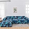 Blue Leaf 1-Piece Sofa Cover Couch Cover Furniture Protector Soft Stretch Sofa Slipcover Spandex Jacquard Fabric Super Fit for 1~4 Cushion Couch and L Shape Sofa, Easy to Install(1 Free Cushion Cover)
