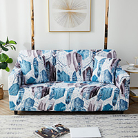 Blue Leaves Print Dustproof All-powerful Slipcovers Stretch Sofa Cover Super Soft Fabric Couch Cover with One Free Boster Case(Chair/Love Seat/3 Seats/4 Seats) miniinthebox