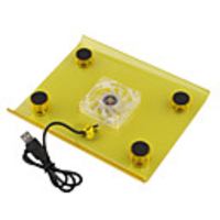 Blue Light USB Powered Cooling Pad for 7~11"" Laptops (Translucent Yellow)