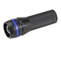 Blue Ring Adjustable Focus 3-Mode Flashlight(3W, 130LM, Black)