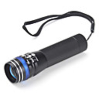 Blue Ring Focus Adjustable 3-Mode LED Flashlight(3W, 110LM, Black)