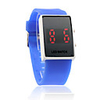 Blue Silicone Band Unisex Red LED Sports Wrist Watch
