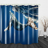Blue Whale Under The Sea Digital Printing Shower Curtain Shower Curtains Hooks Modern Polyester New Design