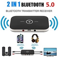 Bluetooth 5.0 Transmitter Receiver 3.5mm Wireless Stereo Audio Adapter Car Kit AUX Jack USB Dongle Music Wireless Adapter For Car PC TV Headphones