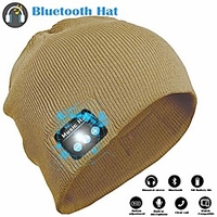 bluetooth hat headset music hat with wireless earphone outdoor indoor bluetooth beanie winter knit slouchy beanie skully cap with stereo speaker (khaki)
