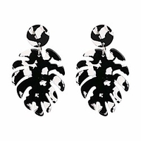 bohemia flower palm leaf stud alloy earrings colorful sequin for women jewelry(gn0005) (colour e)
