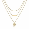 bohemia layered necklace,  seashell charm pendant neckalce delicate station chain multilayer choker necklaces for women (shell)