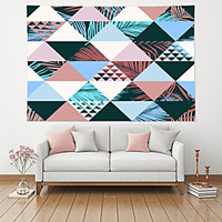 Bohemian Boho Wall Tapestry Art Decor Blanket Curtain Picnic Table Cloth Hanging Home Bedroom Living Room Decoration Polyester Geometric Triangle Plant Leaf