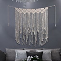 Bohemian Weave Macrame Wall Tapestry Art Decor Blanket Curtain Picnic Tablecloth Hanging Home Bedroom Living Room Dorm Decoration Boho Hippie