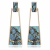 bohemian wood and marble effect oblong shaped drop statement earrings