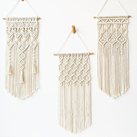 Boho 1 pcs Hand Woven Macrame Wall Tapestry Bohemian Boho Art Decor Blanket Curtain Hanging Home Bedroom Living Room Decoration Nordic Handmade Tassel Cotton Geometric miniinthebox