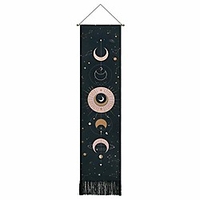 Boho Bohemian Tarot Divination Wall Tapestry Art Decor Blanket Curtain Hanging Home Bedroom Living Room Decoration Nordic Cotton Linen Tassel Moon Stars 12.8 x 51.2 inches miniinthebox
