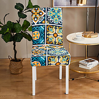 Boho Floral Print Super Soft Chair Cover Stretch Removable Washable Dining Room Chair Protector Slipcovers Home Decor Dining Room Seat Cover miniinthebox
