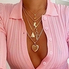boho gold maple choker necklace heart pyramid layered pendant necklace chains egyptian pharaoh beach adjustable jewelry dainty accessory for women and girls (gold a)
