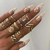 boho gold ring set joint knuckle carved finger rings stylish hand accessories jewelry for women and girls (11pcs)