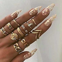 boho gold ring set joint knuckle carved finger rings stylish hand accessories jewelry for women and girls (11pcs)