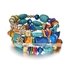 boho multilayer irregular agate beads charm bracelets for women vintage jade stone man bracelets yoga bangles ethnic jewelry (colorful)