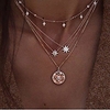 boho star necklaces summer beach choker pendant necklace chain fashion jewelry for women and girls (silver)