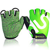 BOODUN Bike Gloves / Cycling Gloves Mountain Bike MTB Breathable Anti-Slip Sweat-wicking Protective Fingerless Gloves Half Finger Sports Gloves Lycra Green for Adults