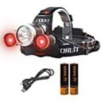 Boruit RJ-3000 Headlamps Rechargeable 2400 lm LED LED 1 Emitters 4 Mode with Batteries and Charger Zoomable Rechargeable Professional Adjustable Camping / Hiking / Caving Everyday Use Police