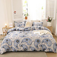 Botanical Floral Print 3 Pieces Bedding Set Duvet Cover Set Modern Comforter Cover Ultra Soft Hypoallergenic Microfiber and Easy Care(Include 1 Duvet Cover and 1 or2 Pillowcases)