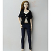 Bottoms Cowboy Tops Fashion Wool Fabric Jeans Artificial Wool 3 pcs Handmade Toy for Girl