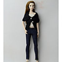 Bottoms Cowboy Tops Fashion Wool Fabric Jeans Artificial Wool 3 pcs Handmade Toy for Girl