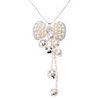 Bowknot Diamond Inlaid Silver Necklace