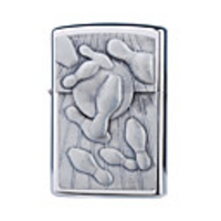 Bowling Style Metal Oil Lighter (Silver)