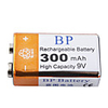 BP 9V 300mAh High Capacity Rechargeable Batteries (2-pack)