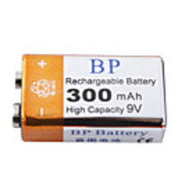 BP 9V 300mAh High Capacity Rechargeable Batteries (2-pack)