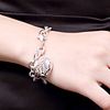 Bracelet 3D Heart Fashion Copper Bracelet Jewelry Silver For Christmas Halloween Party Evening Gift Date / Silver Plated