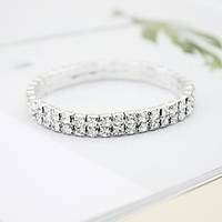 Bracelet Bangles Classic Birthday Simple Luxury Classic Fashion Rhinestone Bracelet Jewelry Silver For Gift Formal Birthday Festival